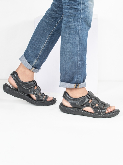 

ID Men Black Comfort Leather Sandals