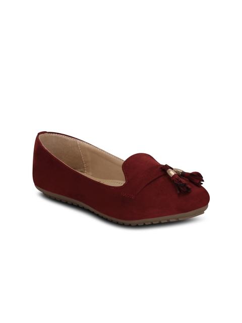 

Get Glamr Women Maroon Solid Synthetic Ballerinas