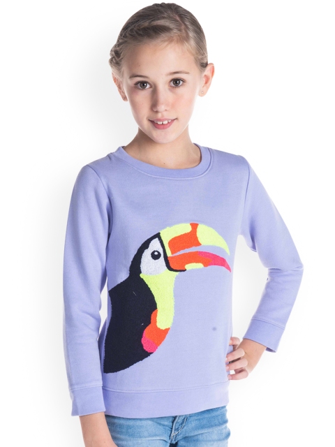 

Cherry Crumble Girls Purple Printed Sweatshirt