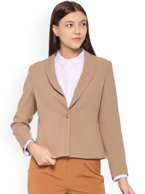 

Allen Solly Woman Beige Single-Breasted Blazer