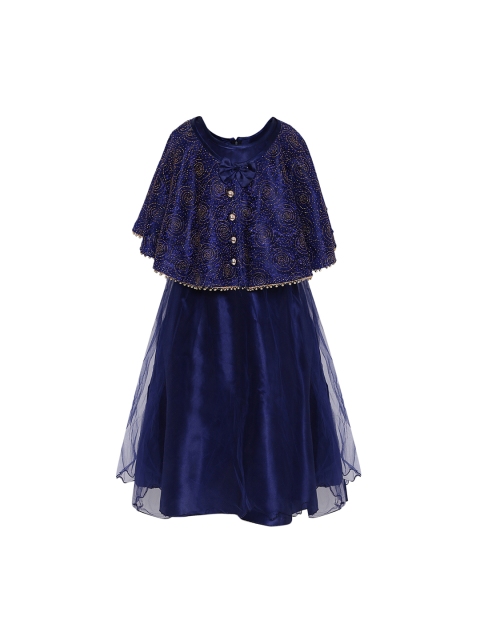 

Aarika Girls Navy Blue Solid A-Line Dress