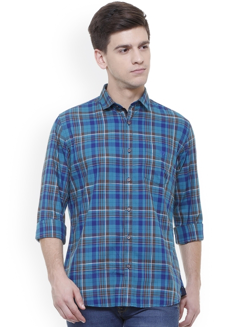 

Van Heusen Sport Men Blue Slim Fit Checked Casual Shirt