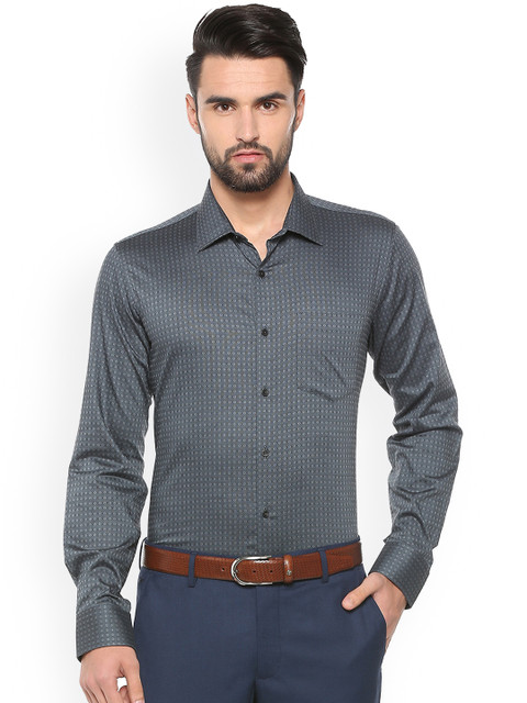 

Van Heusen Men Charcoal Grey Slim Fit Self Design Formal Shirt