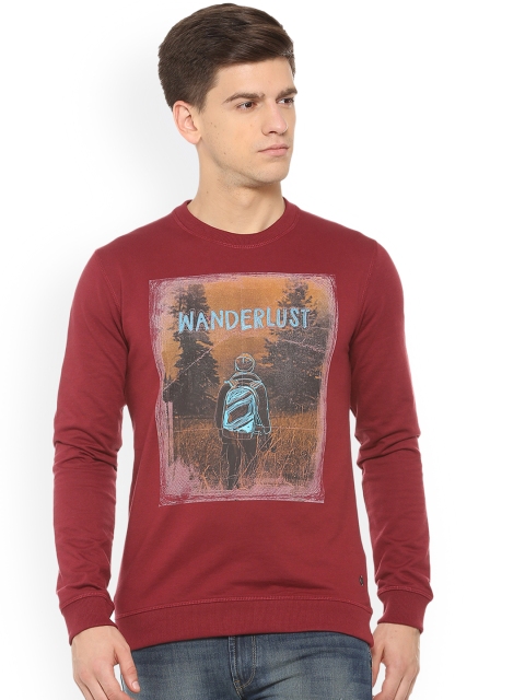 

Peter England Men Maroon Printed Sweatshirt