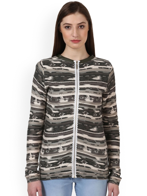 

Park Avenue Women Grey Striped Top