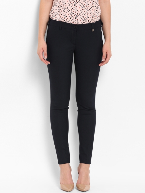 

Park Avenue Women Black Regular Fit Solid Regular Trousers