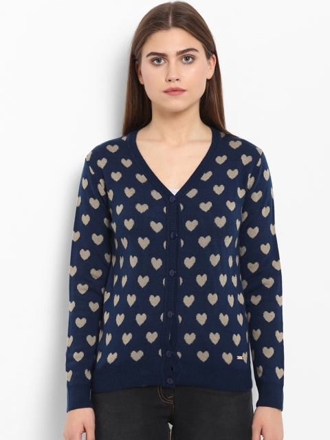 

Park Avenue Women Blue Self Design Cardigan