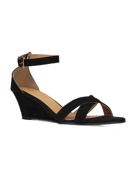 

Rocia Women Black Solid Wedge Sandals