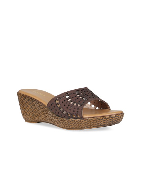 

Rocia Women Brown Solid Wedges With Laser Cuts
