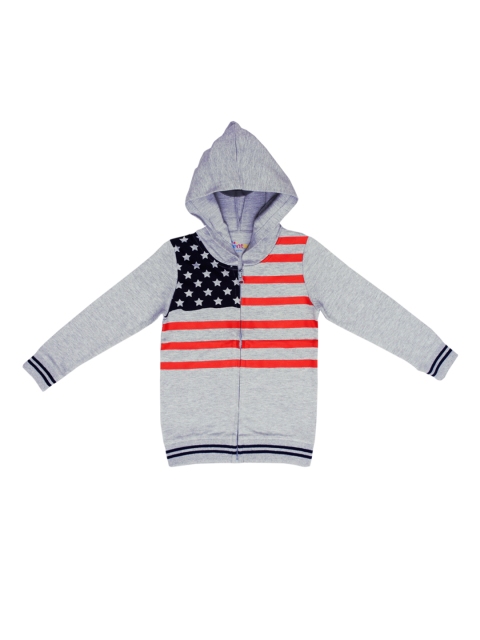 

ventra Boys Grey Printed Hooded Sweatshirt