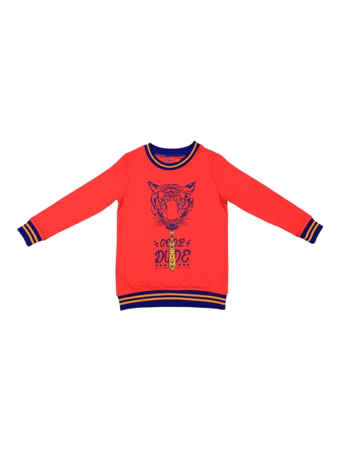 

ventra Boys Red Printed Sweatshirt