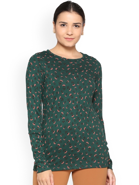 

Allen Solly Woman Green Floral Print Top