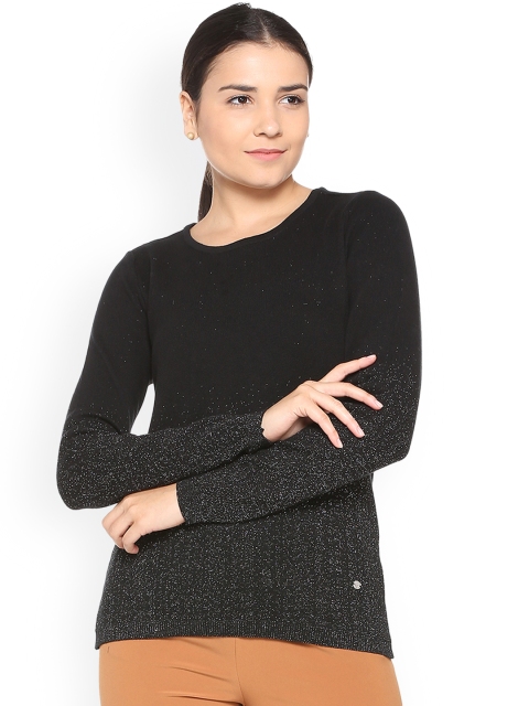 

Allen Solly Woman Black Self Design Pullover