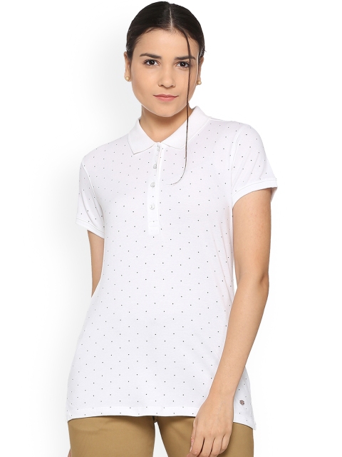 

Allen Solly Woman White Printed Polo Collar T-shirt