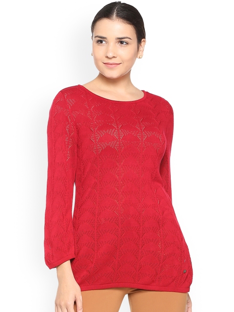 

Allen Solly Woman Red Self Design Top
