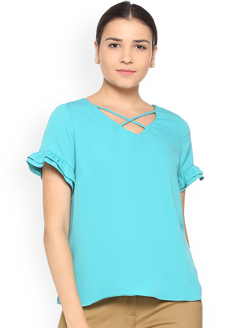 

Allen Solly Woman Blue Solid Top