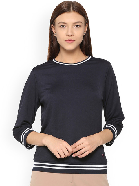 

Allen Solly Woman Navy Blue Solid Top
