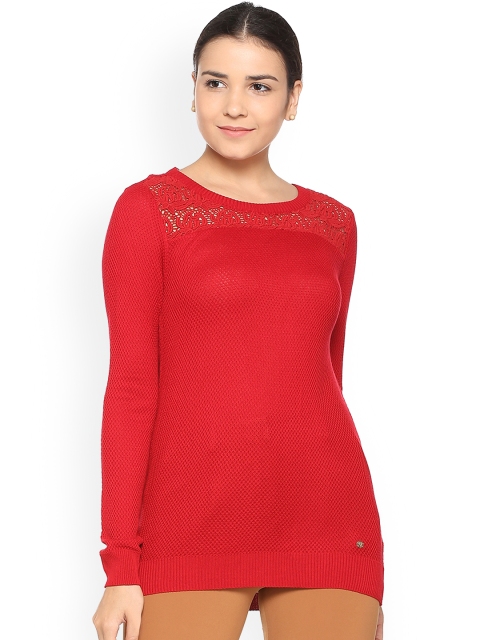 

Allen Solly Woman Red Self Design Top