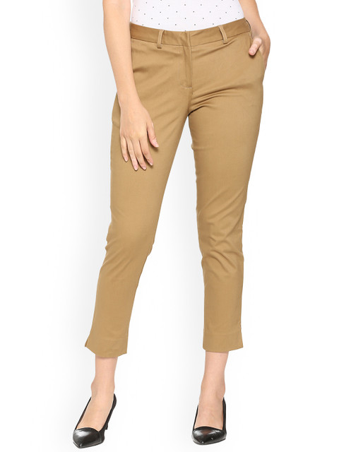 

Allen Solly Woman Women Khaki Slim Fit Solid Regular Trousers