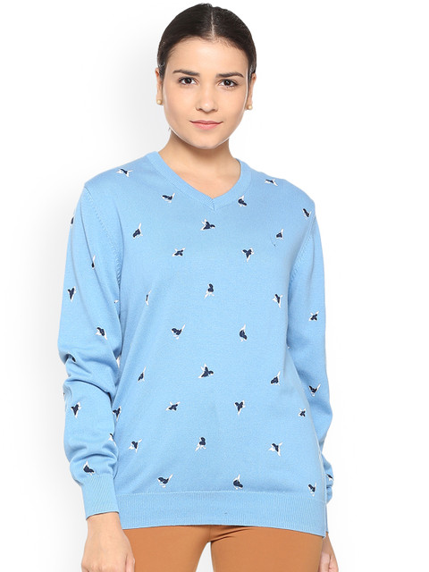 

Allen Solly Woman Blue Printed Pullover