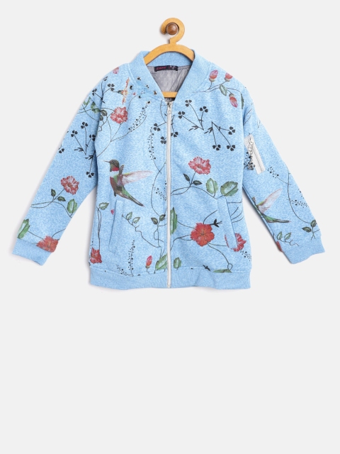 

Ziama Girls Blue Floral Print Sweatshirt