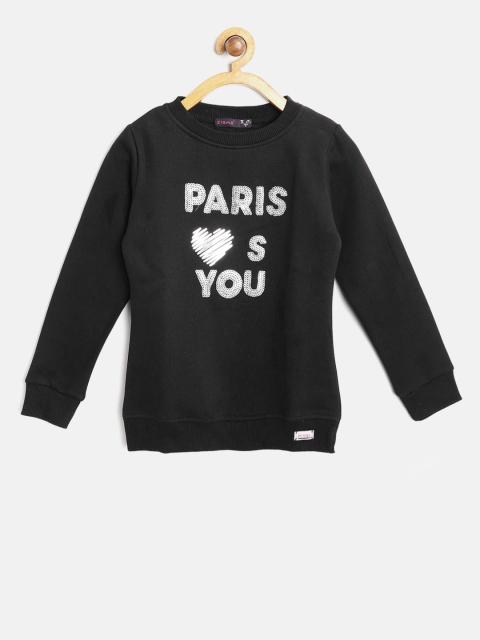 

Ziama Girls Black Printed Sweatshirt