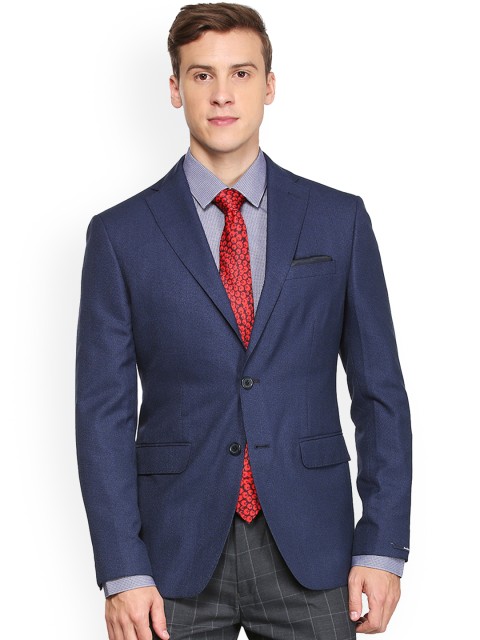 

Peter England Men Blue Solid Slim Fit Blazer