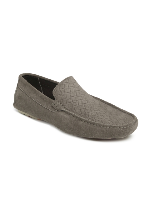 

TONI ROSSI Men Grey Suede Loafers