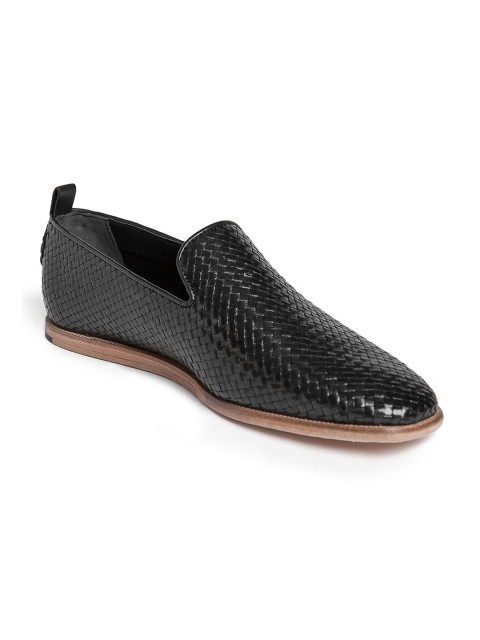 

TONI ROSSI Men Black Leather Loafers