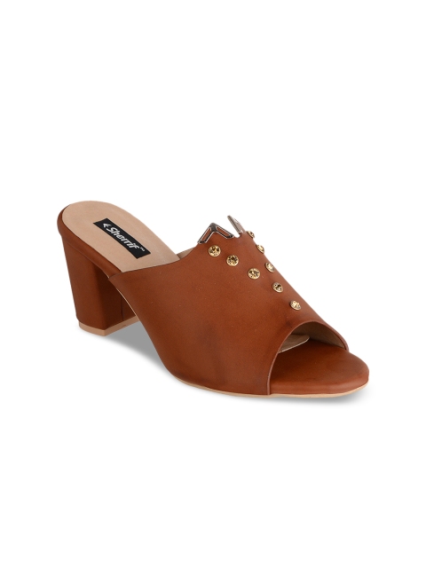 

Sherrif Shoes Women Tan Brown Solid Heels