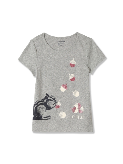 

GAP Girls Grey Graphic T-Shirt