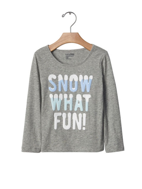 

GAP Girls Sequin Graphic Colour Block T-Shirt, Grey