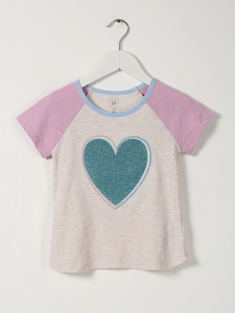 

GAP Girls Beige Long Sleeve Logo T-Shirt