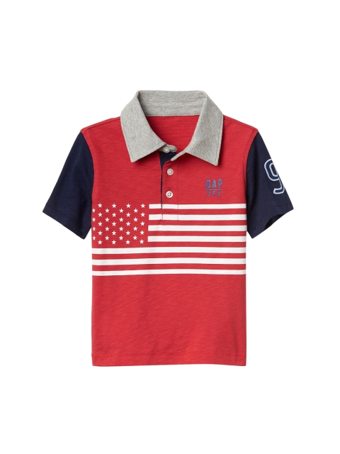 

GAP Boys Red Americana Logo Slub T-Shirt