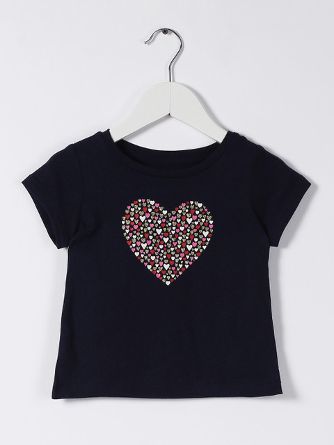 

GAP Girls Black Graphic Print T-Shirt