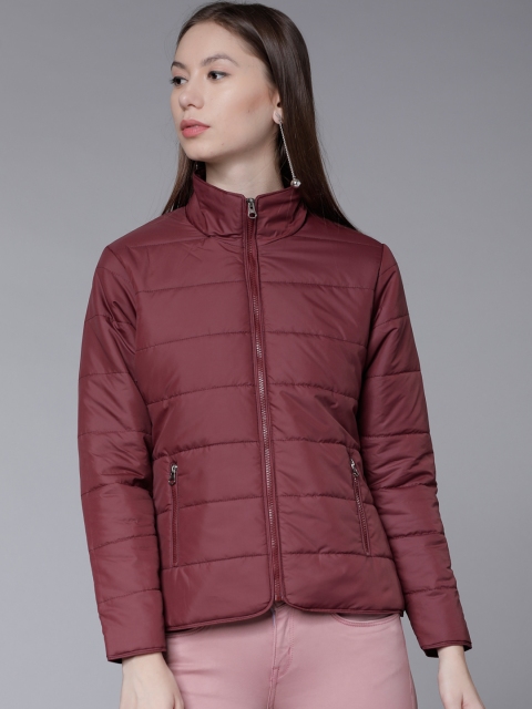 

Tokyo Talkies Women Burgundy Solid Puffer Jacket