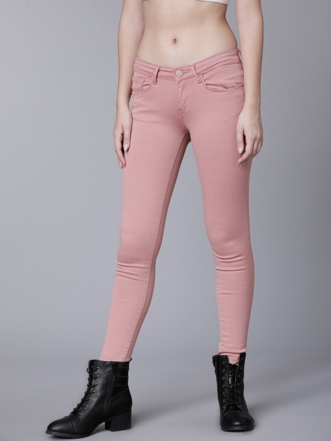 

Tokyo Talkies Women Pink Super Skinny Fit Mid-Rise Clean Look Stretchable Jeans