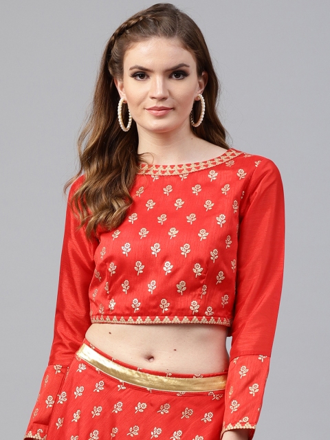 

Juniper Women Red Self Design Top