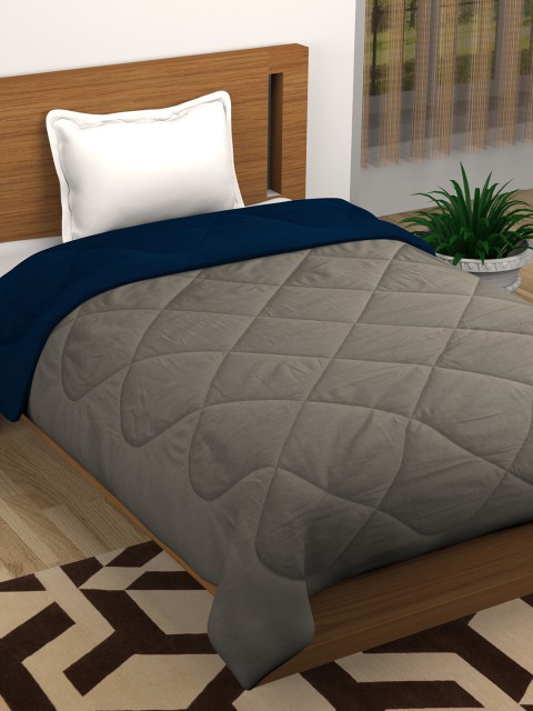 

Story@home Grey Navy Blue Solid Heavy Winter 200 GSM Single Bed Comforter