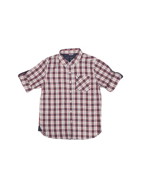 

Allen Solly Junior Boys Red & Off-White Checked Casual Shirt