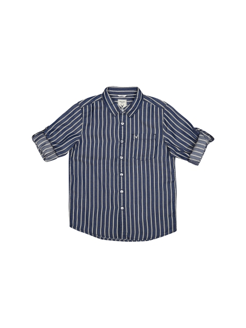 

Allen Solly Junior Boys Blue Regular Fit Striped Casual Shirt