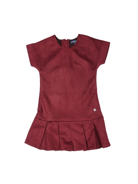 

Allen Solly Junior Girls Maroon Solid Drop-Waist Dress