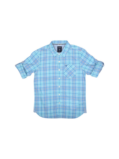 

Allen Solly Junior Boys Blue Regular Fit Checked Casual Shirt