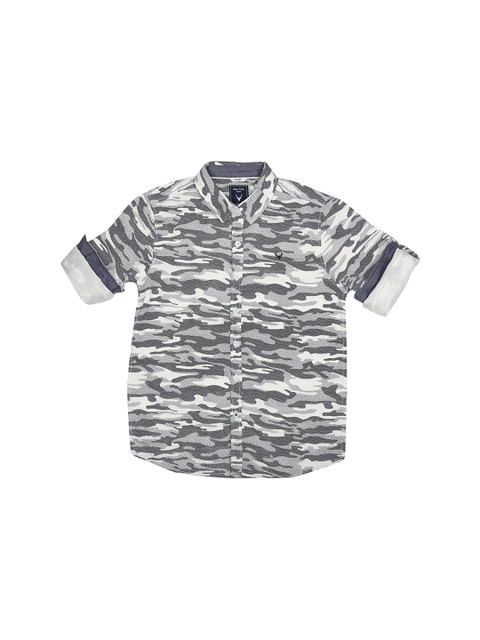 

Allen Solly Junior Boys Grey Regular Fit Printed Casual Shirt