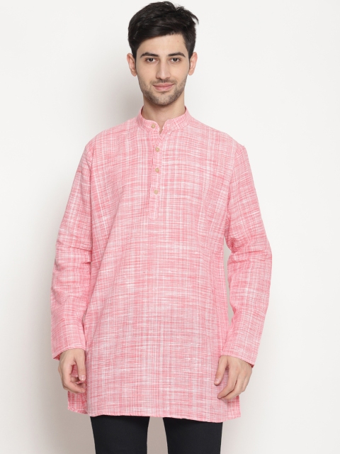 

TATTVA Men Pink Solid Straight Kurta