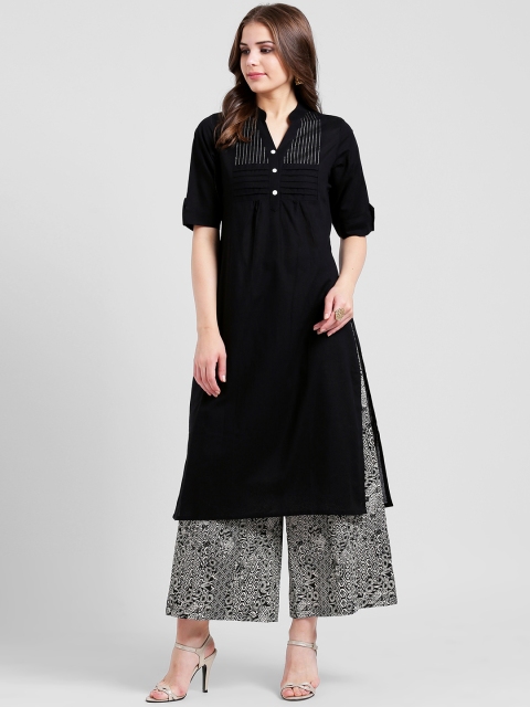 

Kira Women Black Solid Kurta with Palazzos
