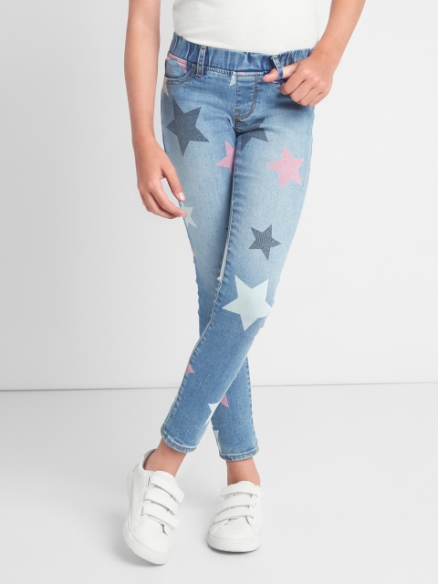 

GAP Girls Star Print Jeggings in High Stretch, Blue