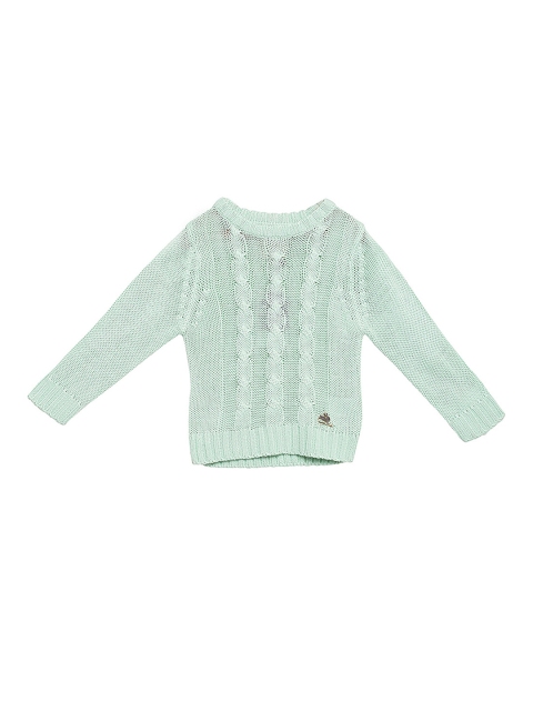 

Cherry Crumble Kids Mint Green Cable Knit Pullover