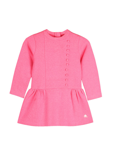 

Cherry Crumble Girls Pink Solid Fit and Flare Dress