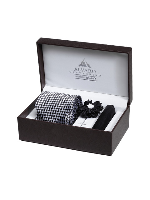 

Alvaro Castagnino Men Black & White Accessory Gift Set